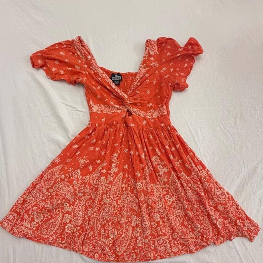 Angie Women's Orange and Red Dress